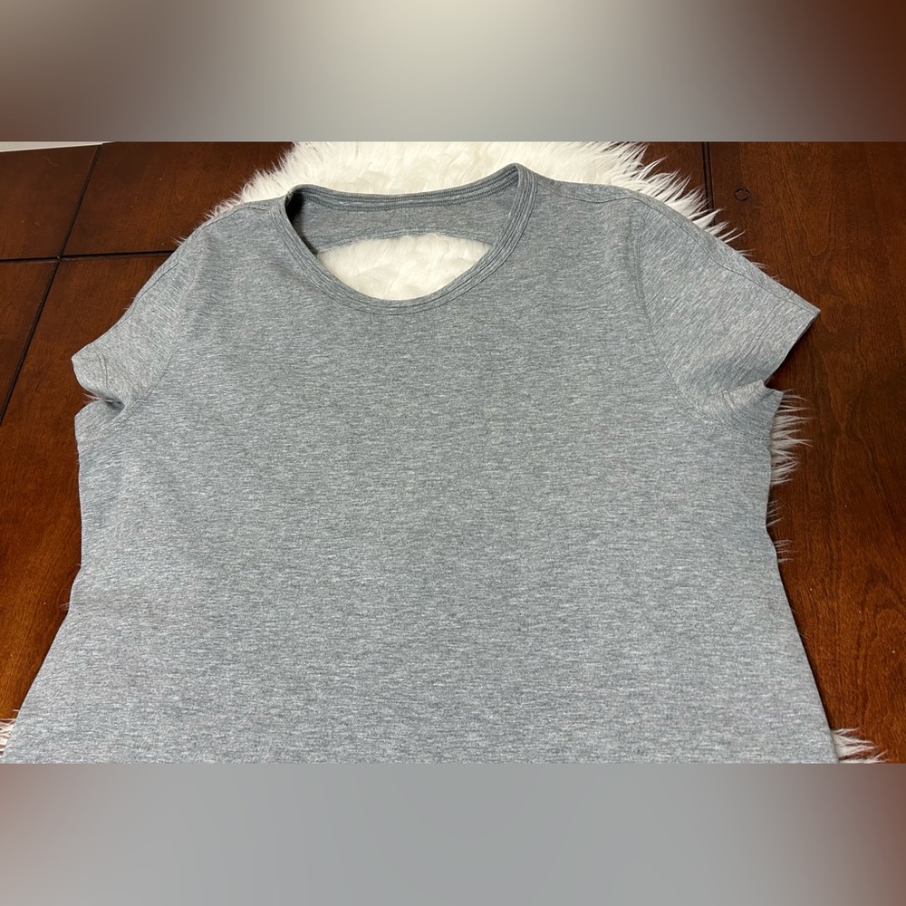 Lululemon Size 6 Summer Day Tripper Dress Heathered Medium Grey Open Back Cotton - Picture 6 of 15